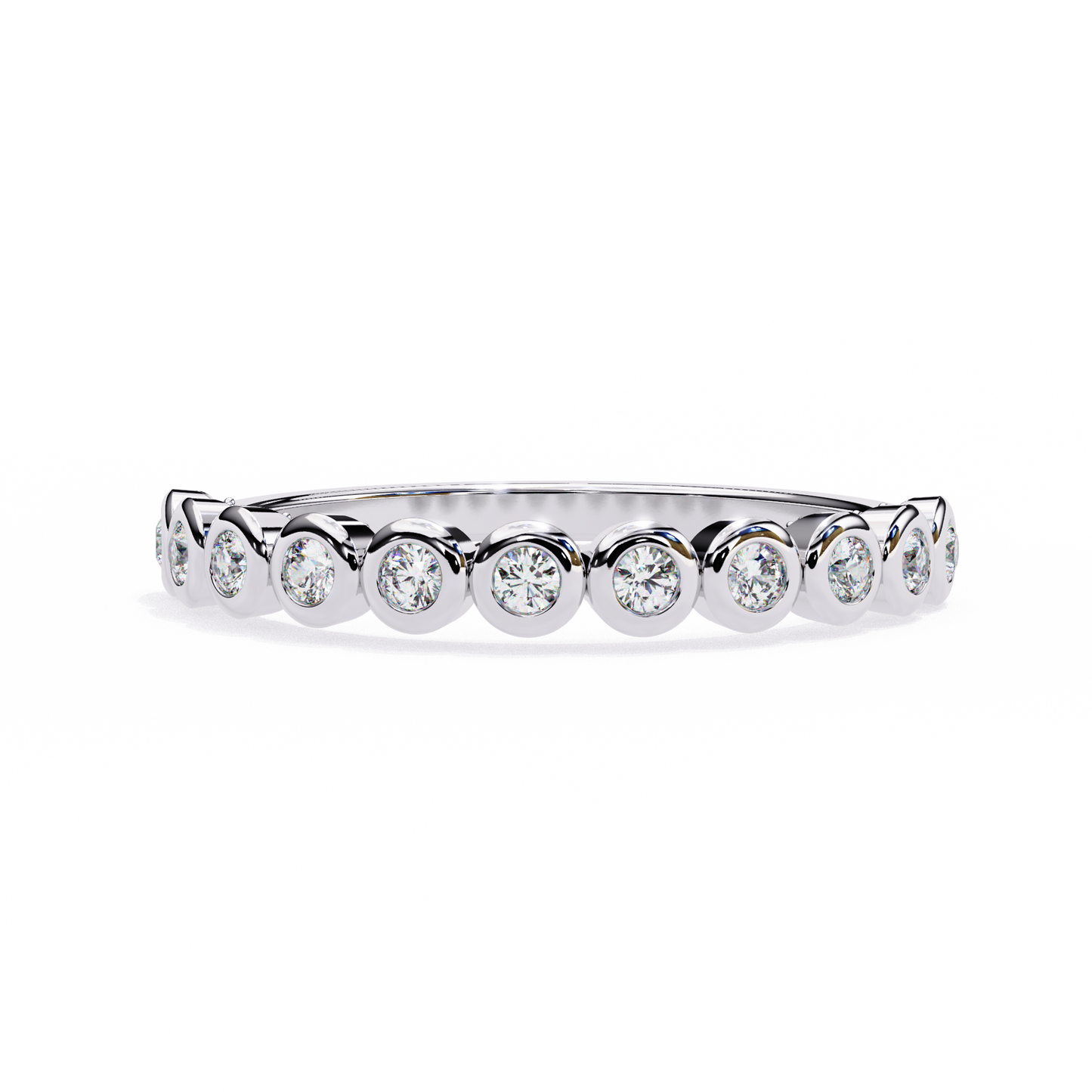 14K White Gold Round Lab Grown Diamond Band