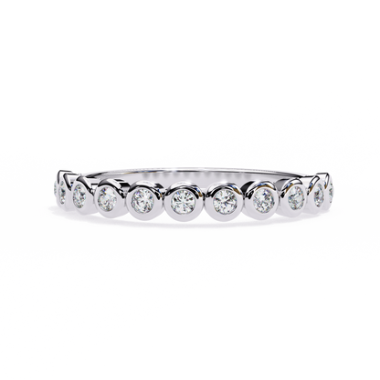 14K White Gold Round Lab Grown Diamond Band