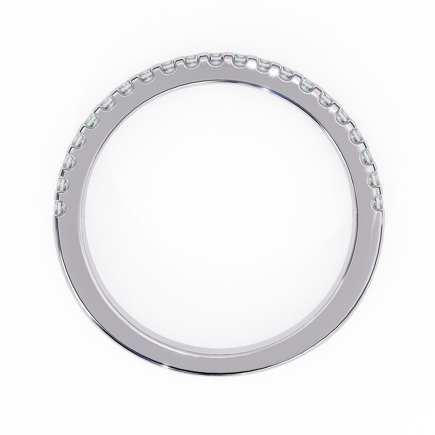 14K White Gold Round Lab Grown Diamond Band