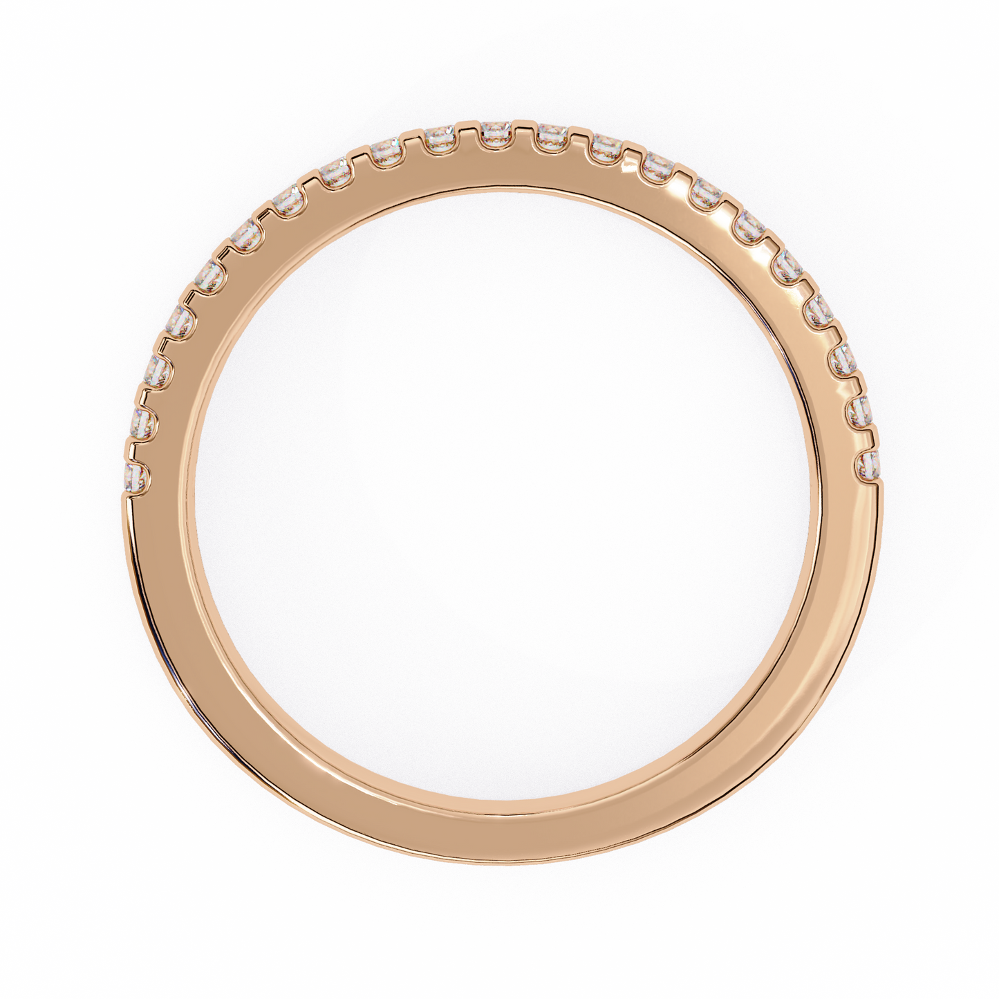 14K White Gold Round Lab Grown Diamond Band