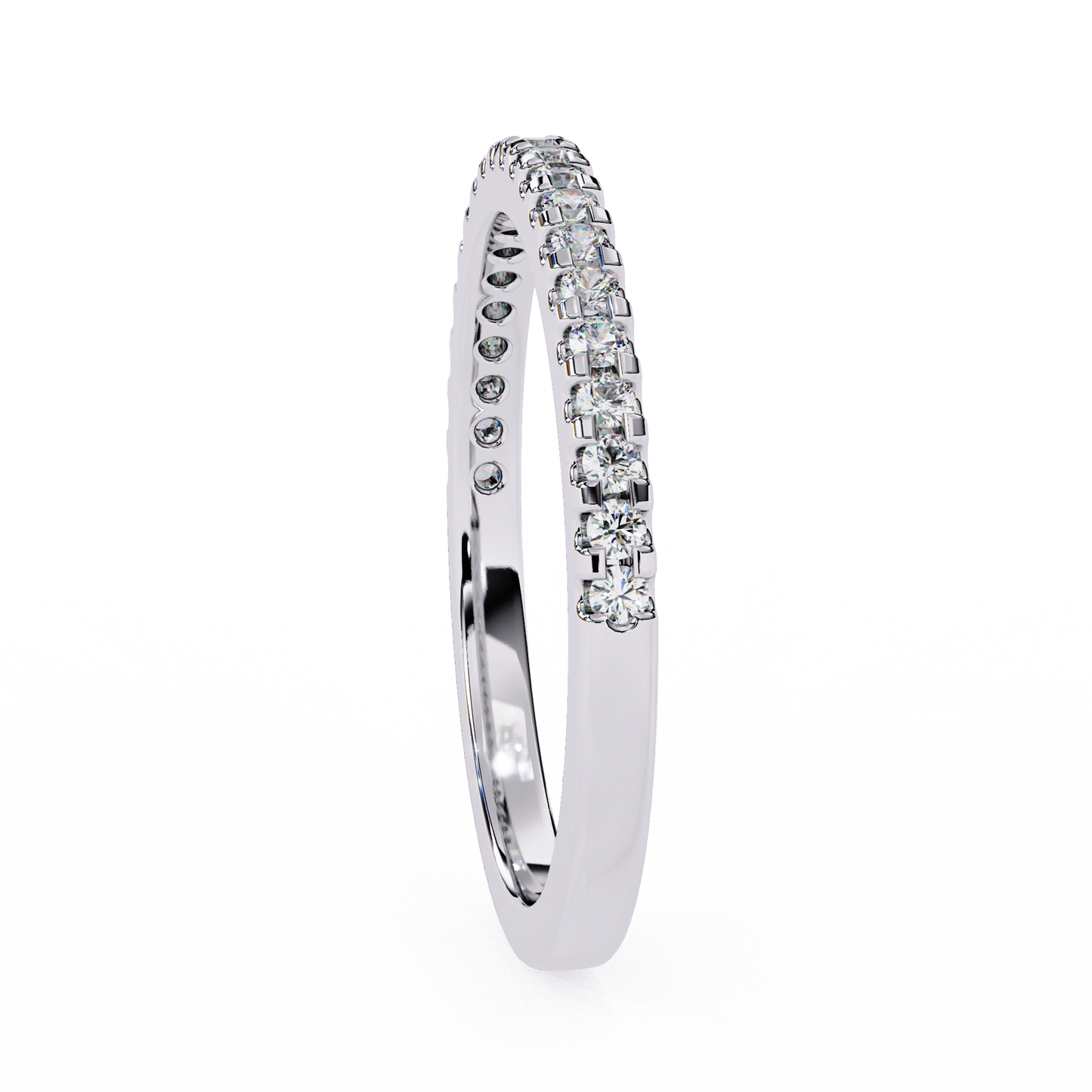 14K White Gold Round Lab Grown Diamond Band