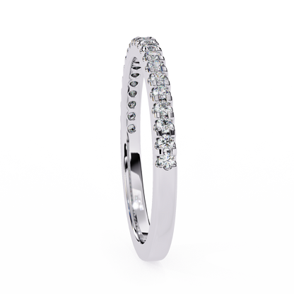 14K White Gold Round Lab Grown Diamond Band