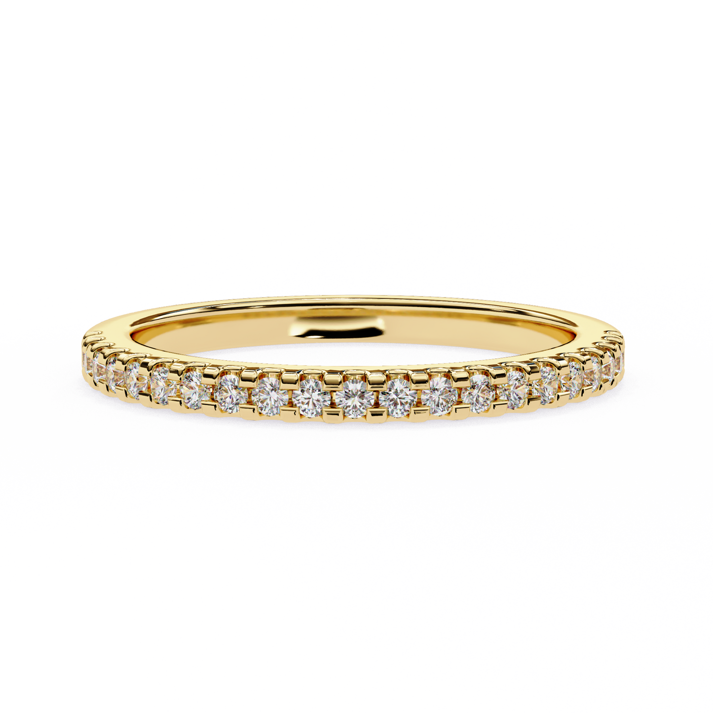 14K White Gold Round Lab Grown Diamond Band