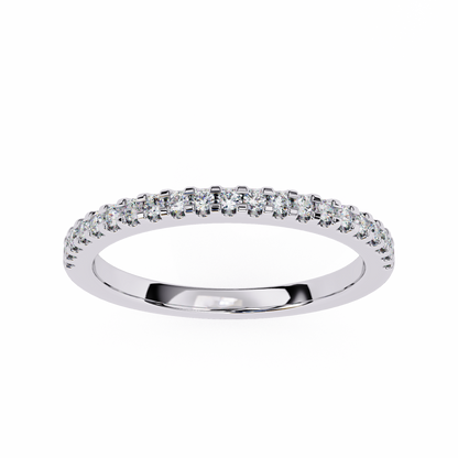 14K White Gold Round Lab Grown Diamond Band