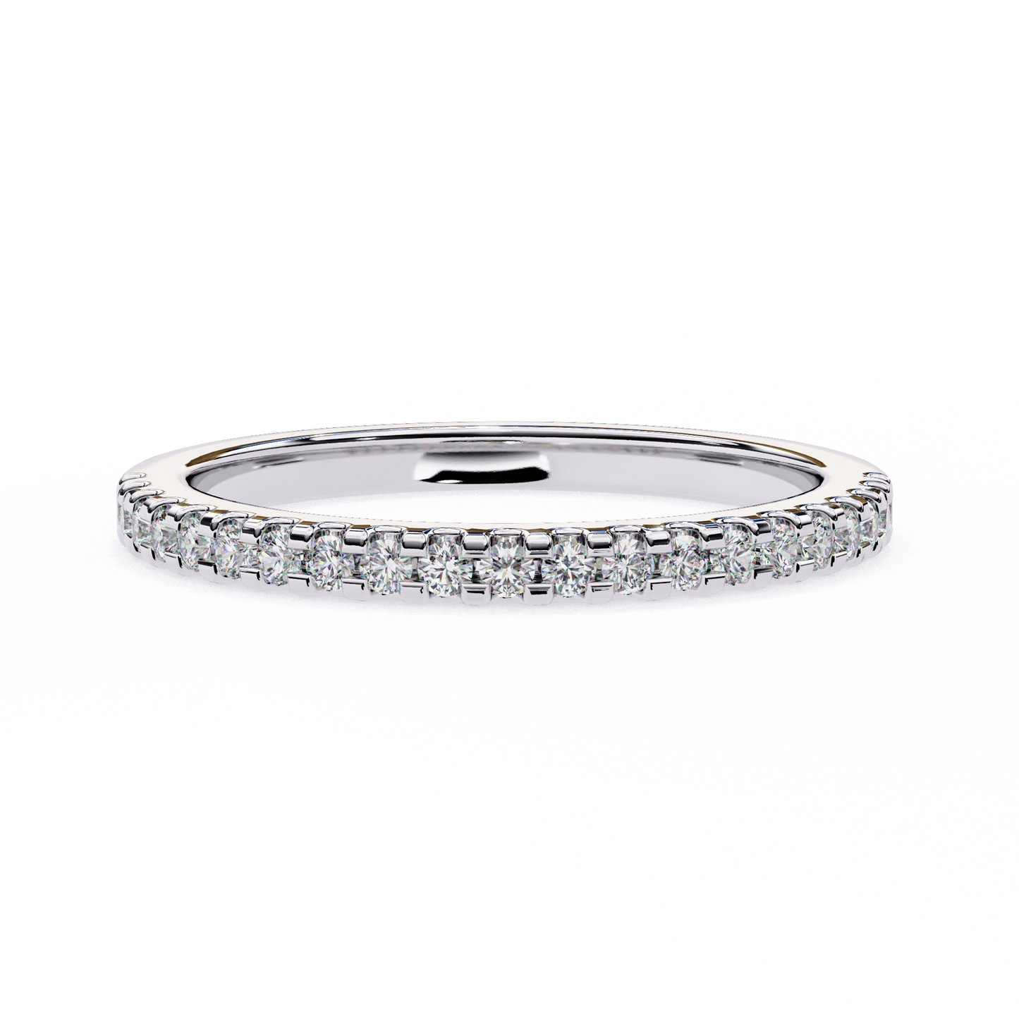 14K White Gold Round Lab Grown Diamond Band