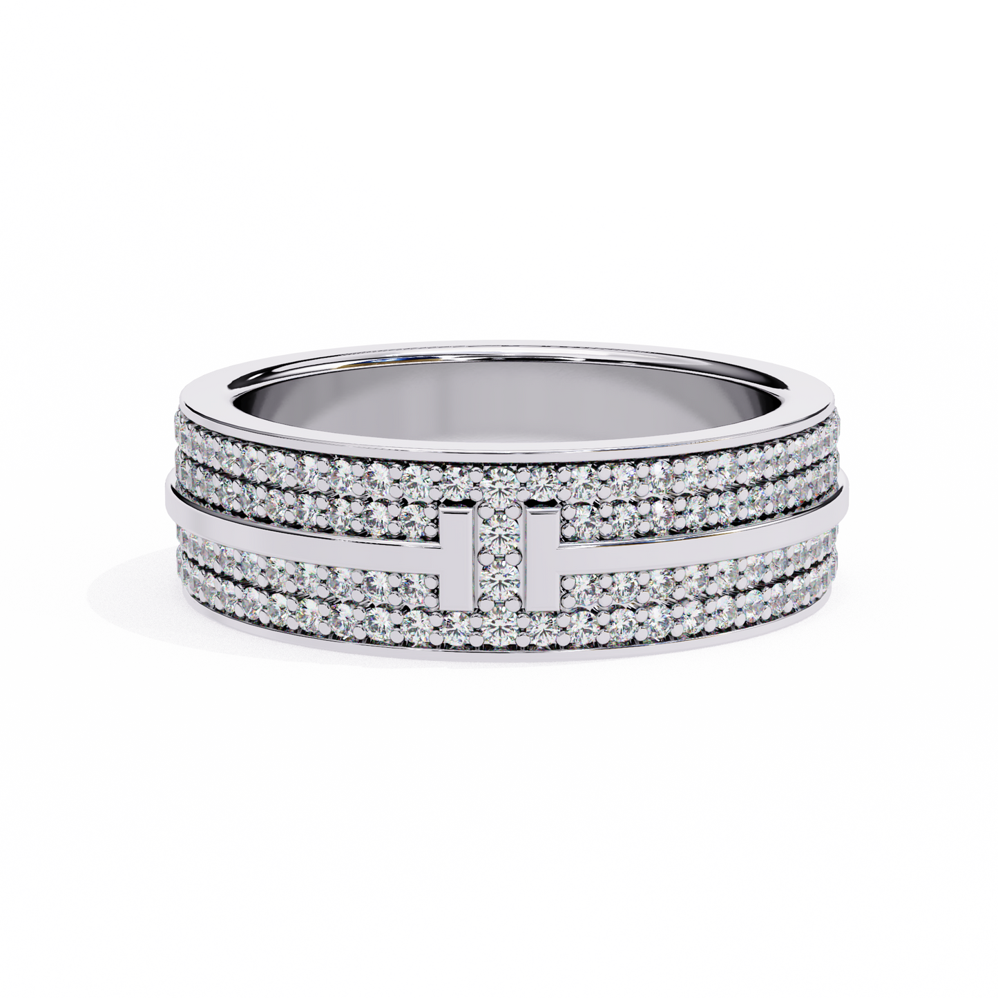 14K White Gold Round Lab Grown Diamond Band