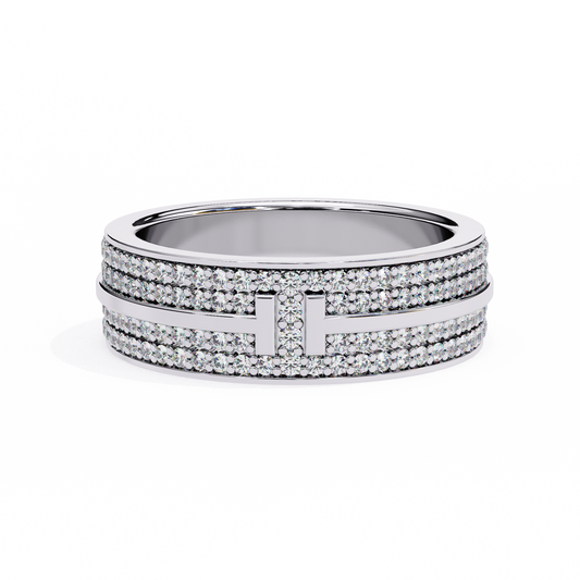 14K White Gold Round Lab Grown Diamond Band