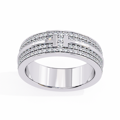 14K White Gold Round Lab Grown Diamond Band