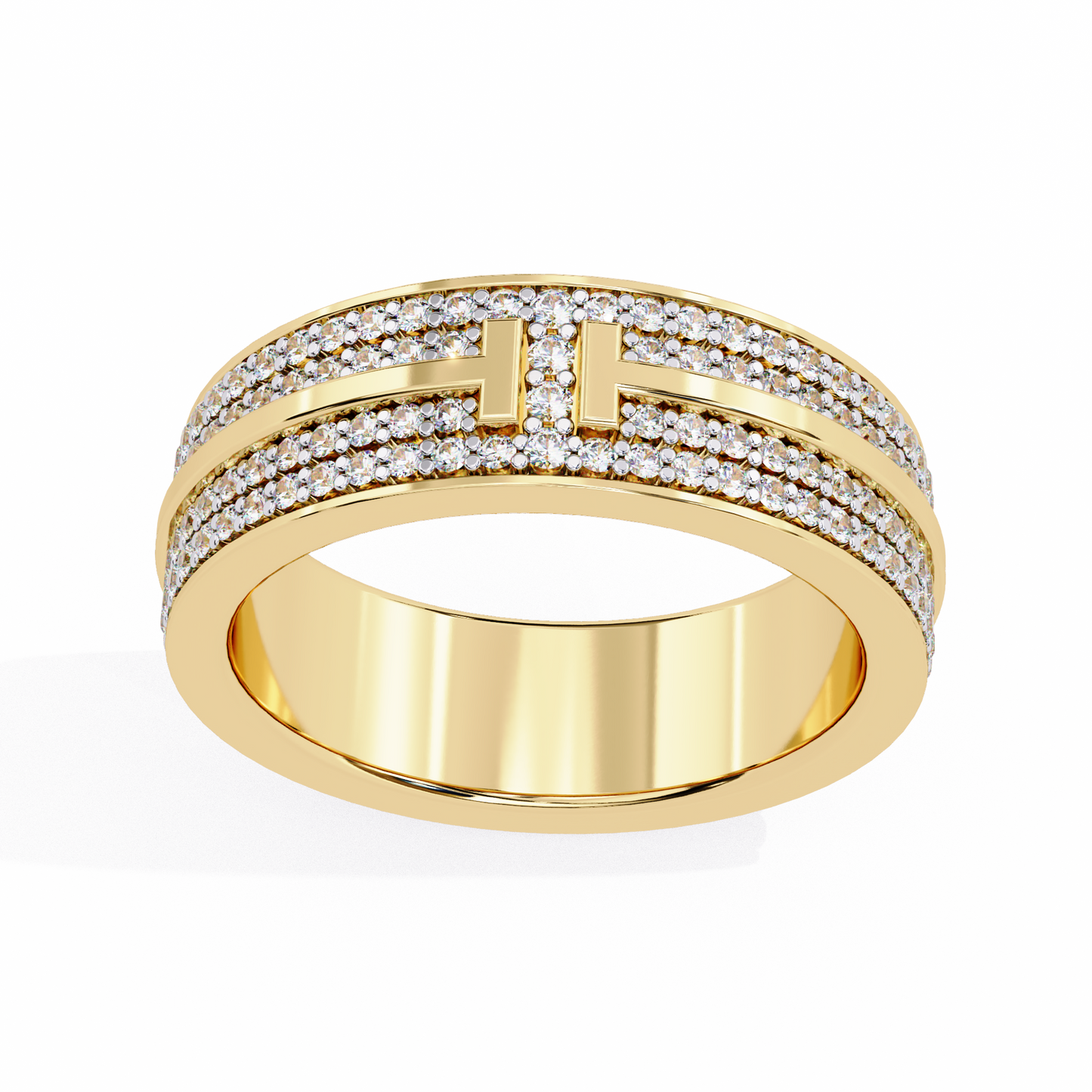14K White Gold Round Lab Grown Diamond Band