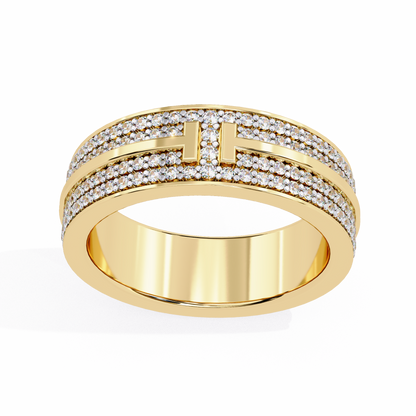 14K White Gold Round Lab Grown Diamond Band