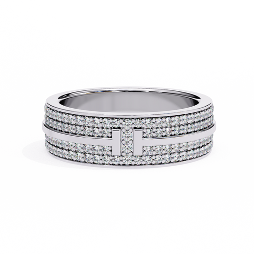 14K White Gold Round Lab Grown Diamond Band