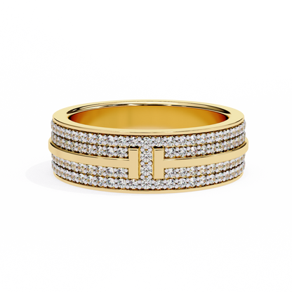 14K White Gold Round Lab Grown Diamond Band