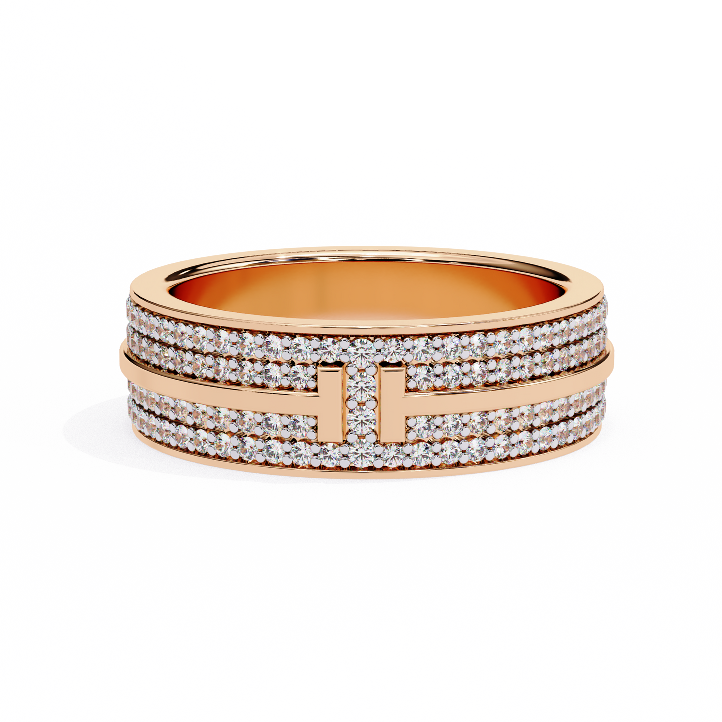 14K White Gold Round Lab Grown Diamond Band