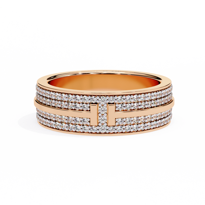 14K White Gold Round Lab Grown Diamond Band