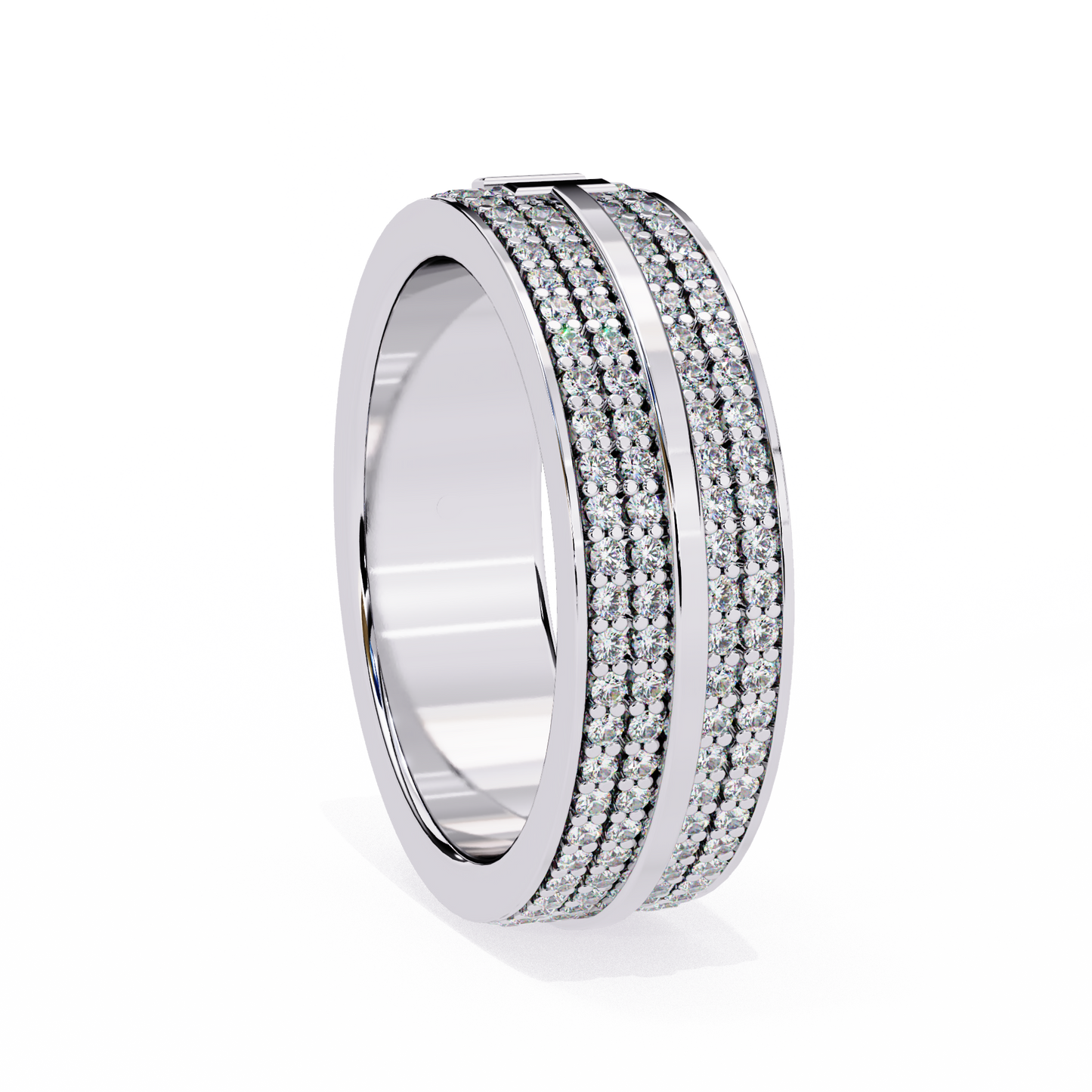 14K White Gold Round Lab Grown Diamond Band