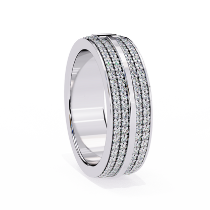 14K White Gold Round Lab Grown Diamond Band
