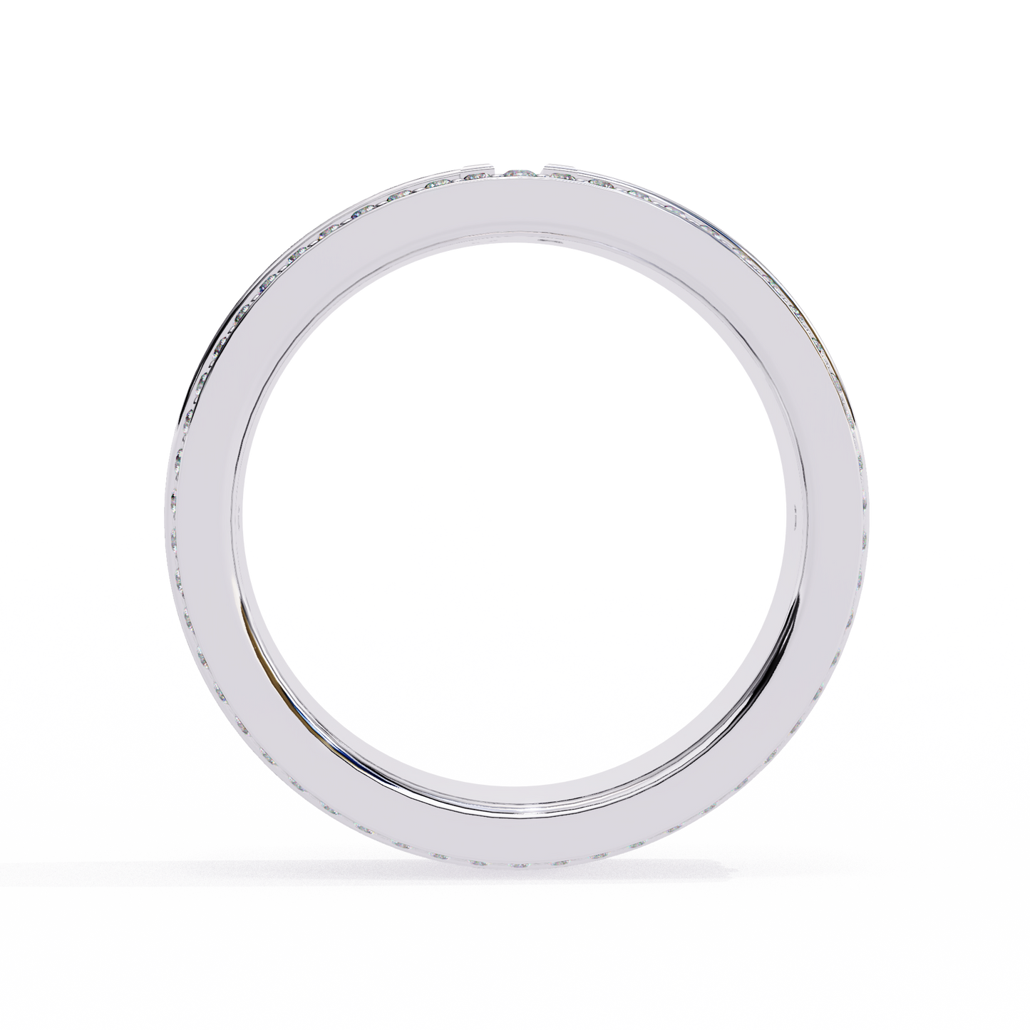 14K White Gold Round Lab Grown Diamond Band