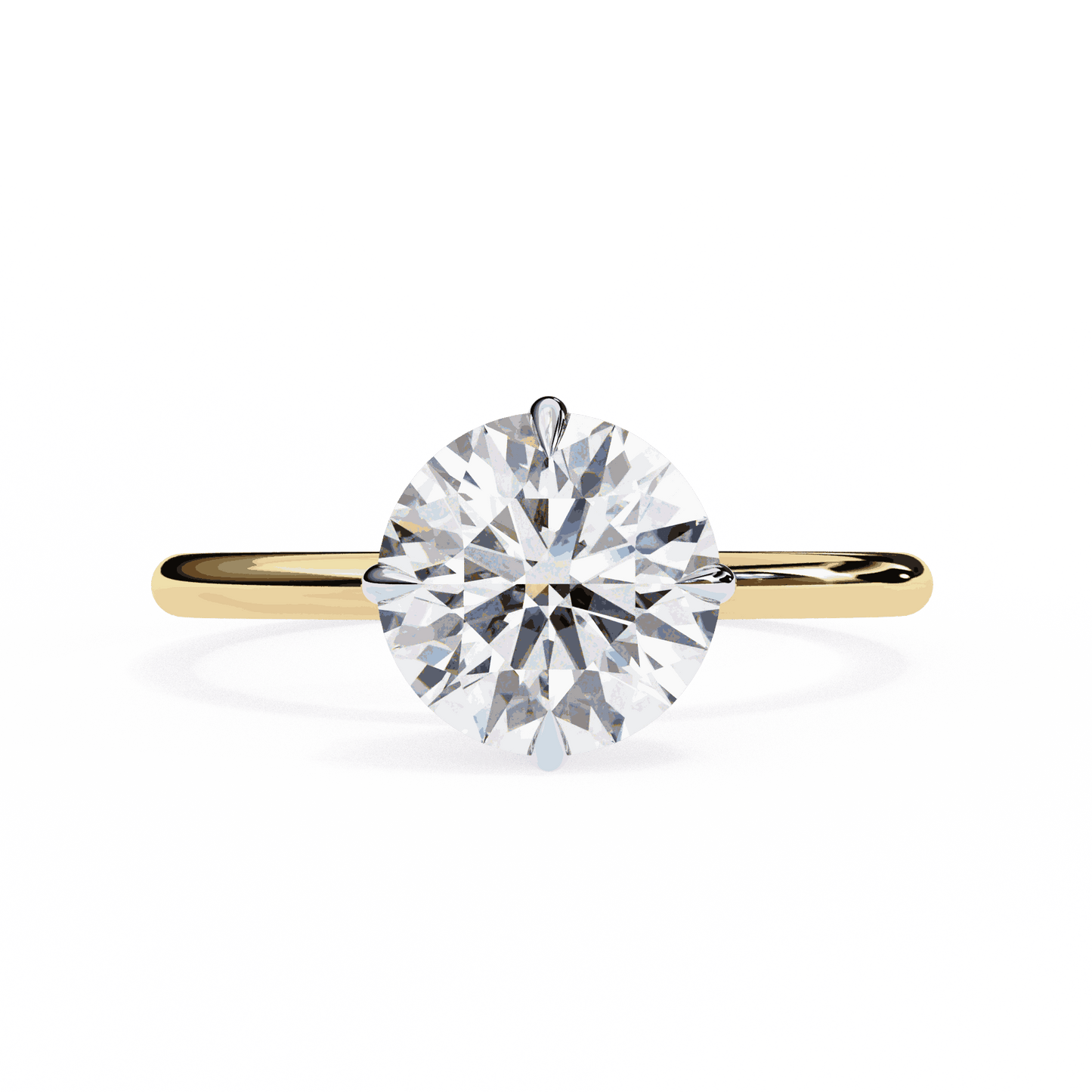 Round Cut Lab Grown Diamond Halo Engagement Ring with Hidden Pavé and Six Prong Head