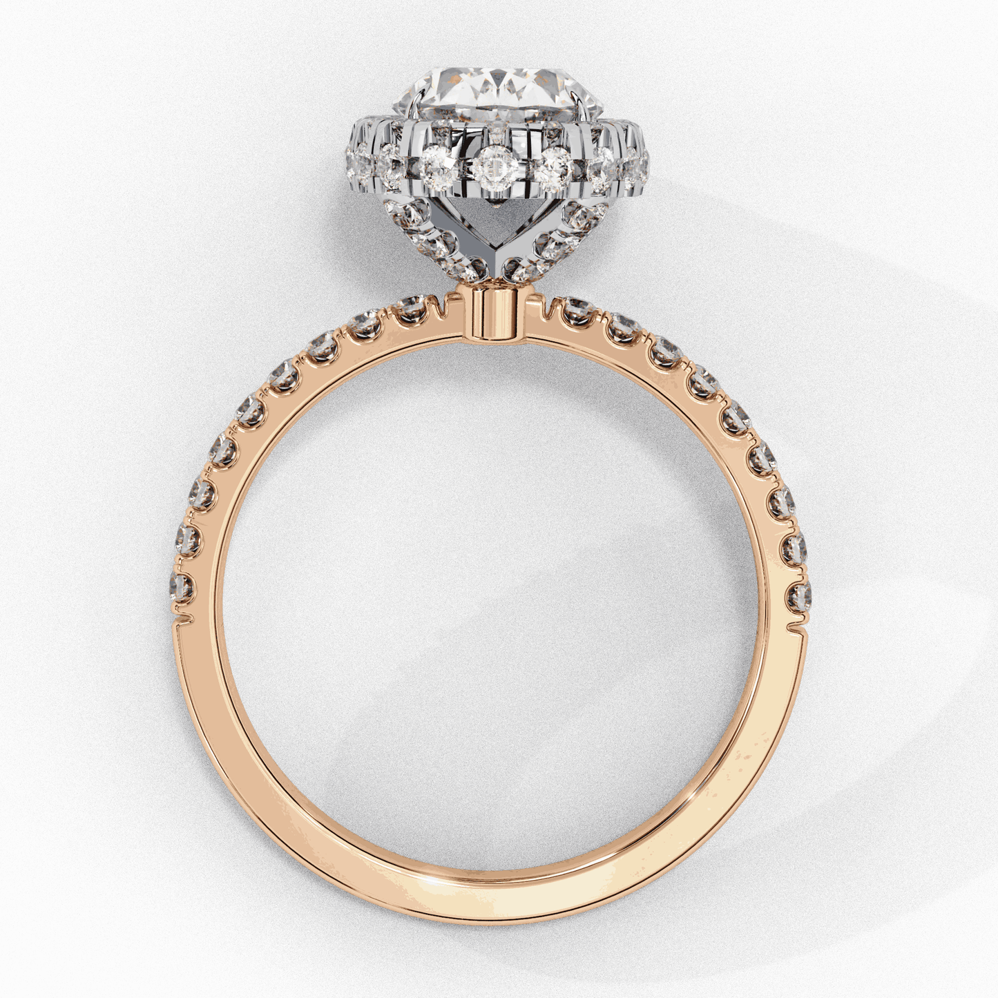 Oval Cut Lab Grown Diamond Halo Engagement Ring with Large Stone Halo