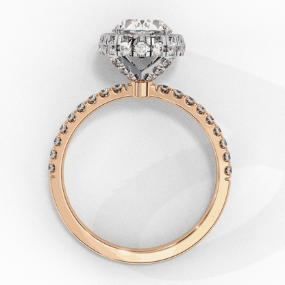Oval Cut Lab Grown Diamond Halo Engagement Ring with Large Stone Halo