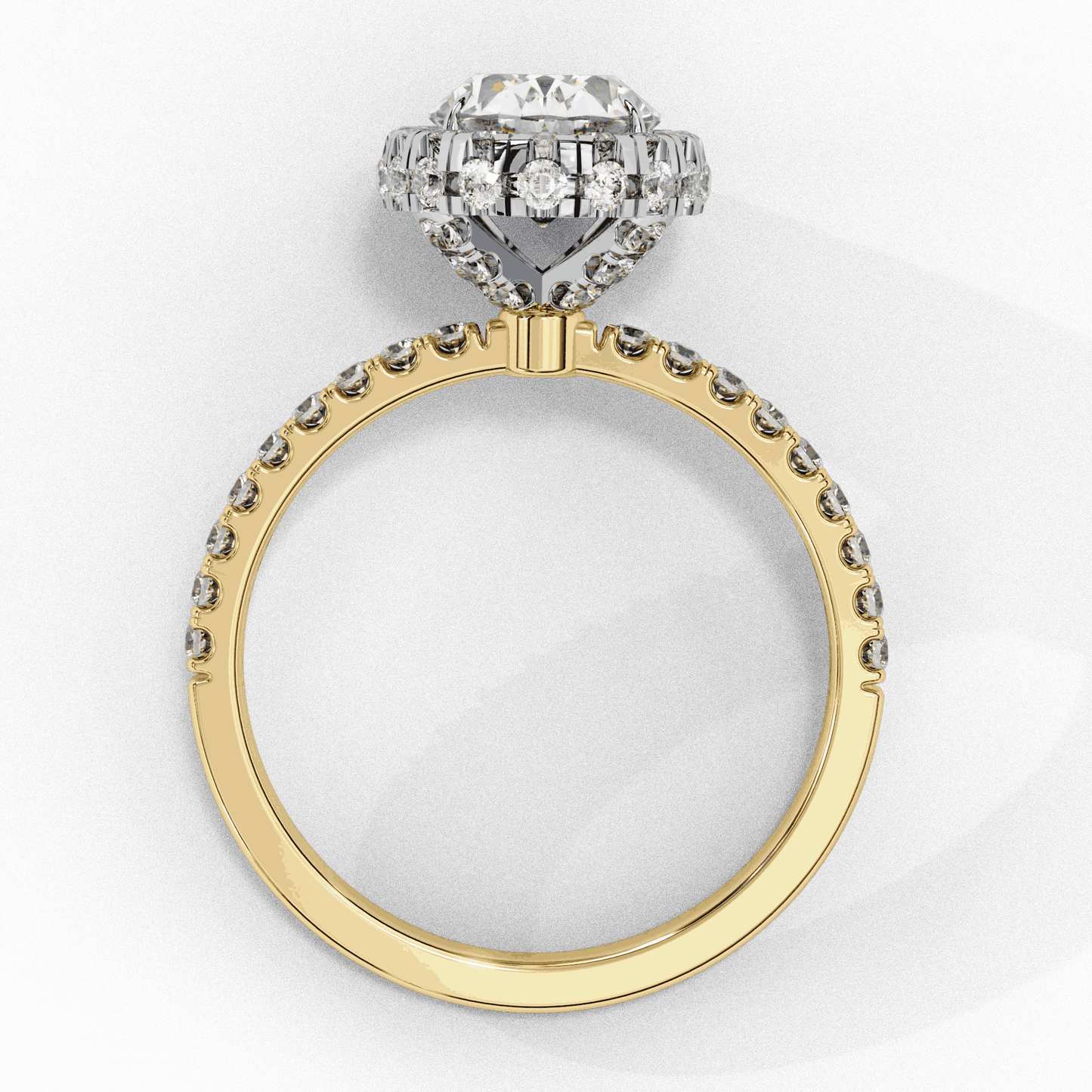 Oval Cut Lab Grown Diamond Halo Engagement Ring with Large Stone Halo