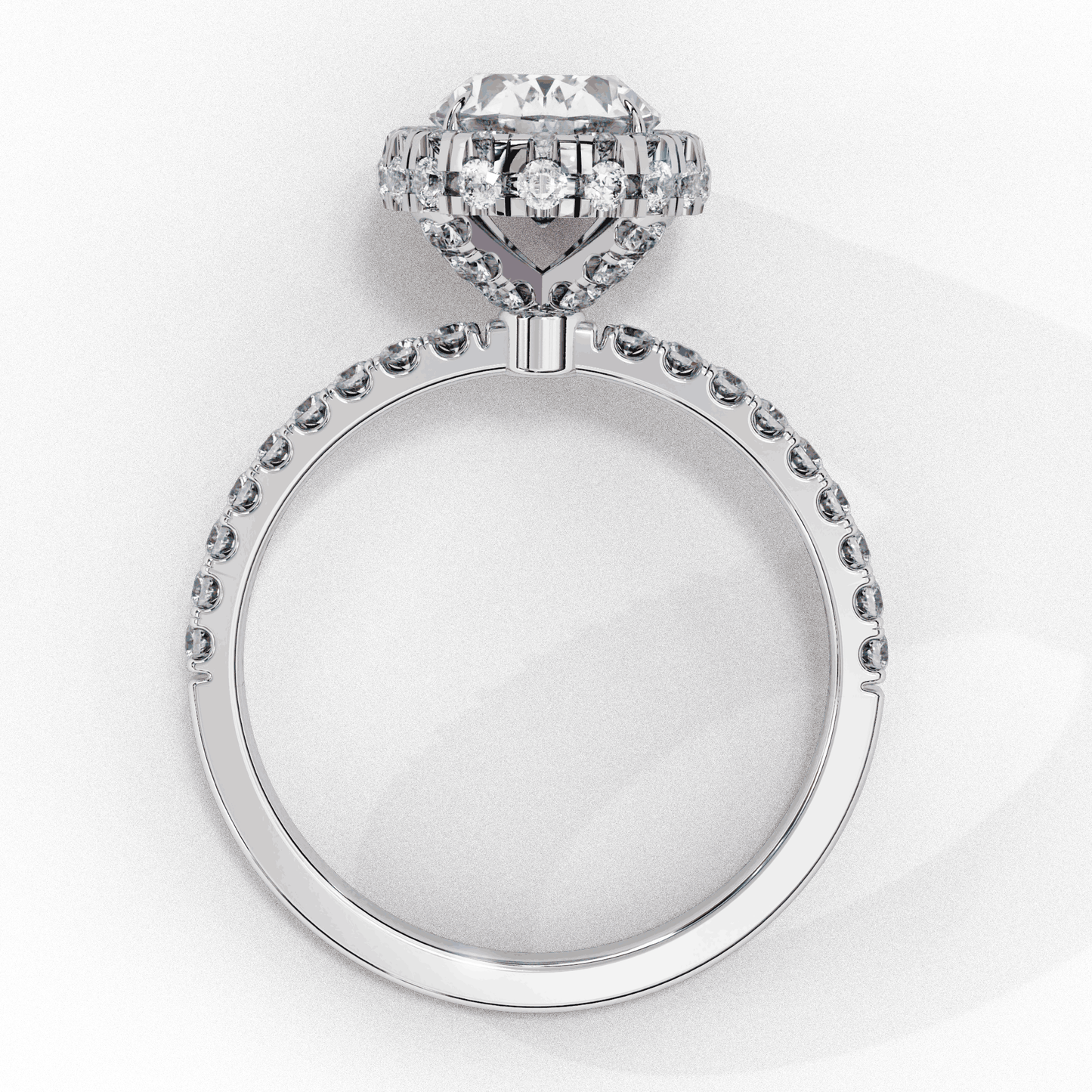 Oval Cut Lab Grown Diamond Halo Engagement Ring with Large Stone Halo