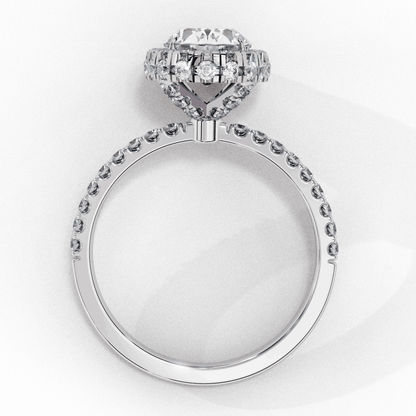 Oval Cut Lab Grown Diamond Halo Engagement Ring with Large Stone Halo