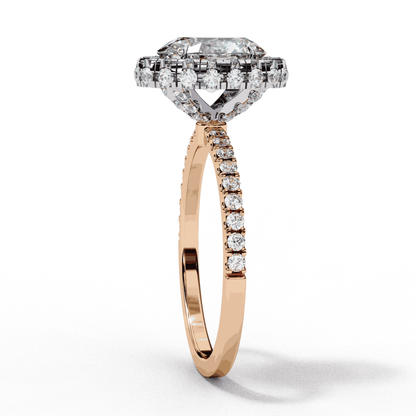 Oval Cut Lab Grown Diamond Halo Engagement Ring with Large Stone Halo
