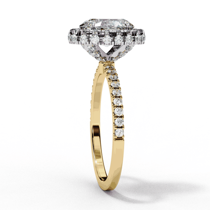 Oval Cut Lab Grown Diamond Halo Engagement Ring with Large Stone Halo