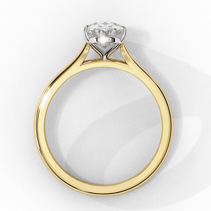 Oval Cut Lab Grown Diamond Solitaire Engagement Ring with Cathedral Shoulders