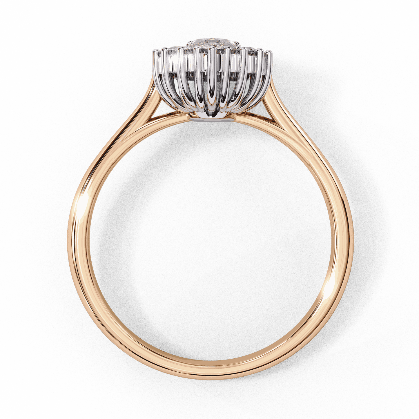 Marquise Cut Lab Grown Diamond Halo Engagement Ring with Vintage Scalloped Halo