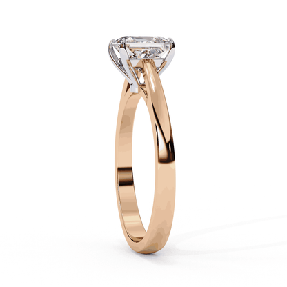 Princess Cut Lab Grown Diamond Solitaire Engagement Ring with Tapered Cathedral V Prong