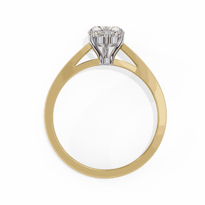 Heart Cut Lab Grown Diamond Solitaire Engagement Ring with Three Prong Tapered Band