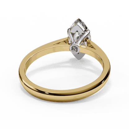 Marquise Cut Lab Grown Diamond Solitaire Engagement Ring with Six Prong Tapered Cathedral