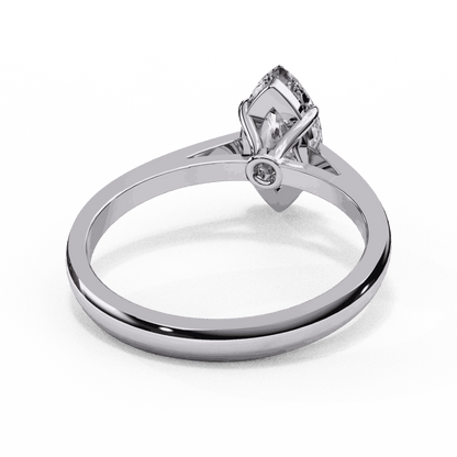 Marquise Cut Lab Grown Diamond Solitaire Engagement Ring with Six Prong Tapered Cathedral