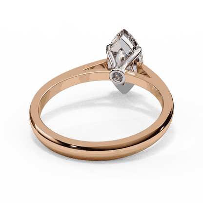 Marquise Cut Lab Grown Diamond Solitaire Engagement Ring with Six Prong Tapered Cathedral