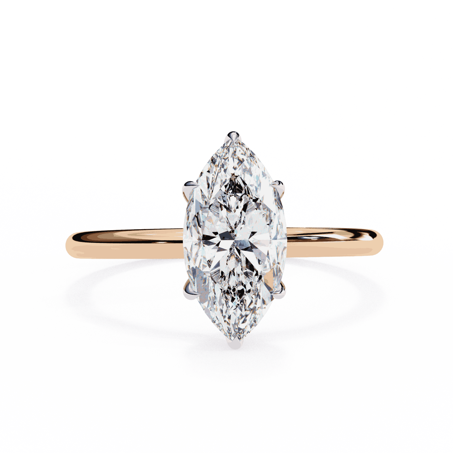 Marquise Cut Lab Grown Diamond Halo Engagement Ring with Hidden Pavé and V Tip Prongs