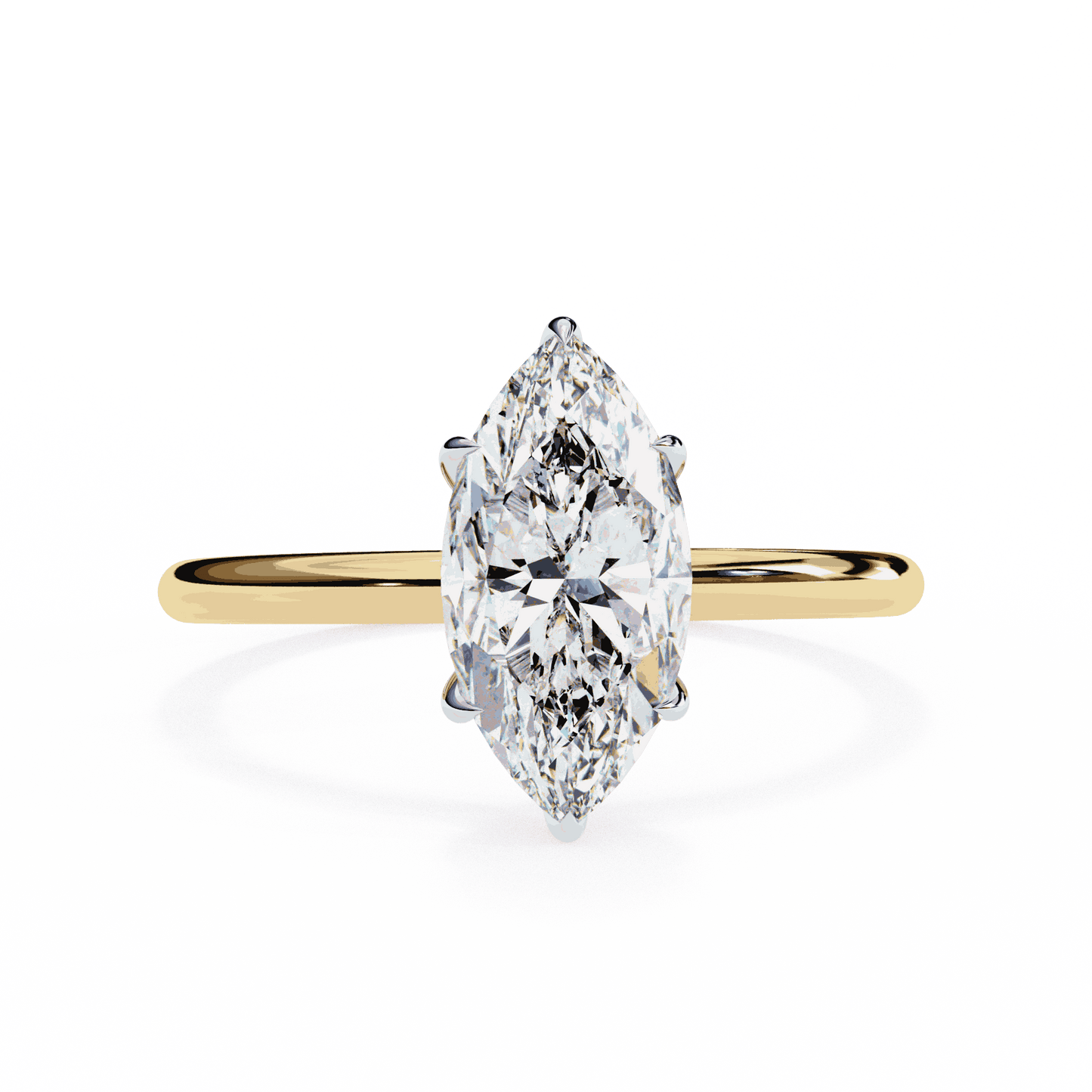 Marquise Cut Lab Grown Diamond Halo Engagement Ring with Hidden Pavé and V Tip Prongs