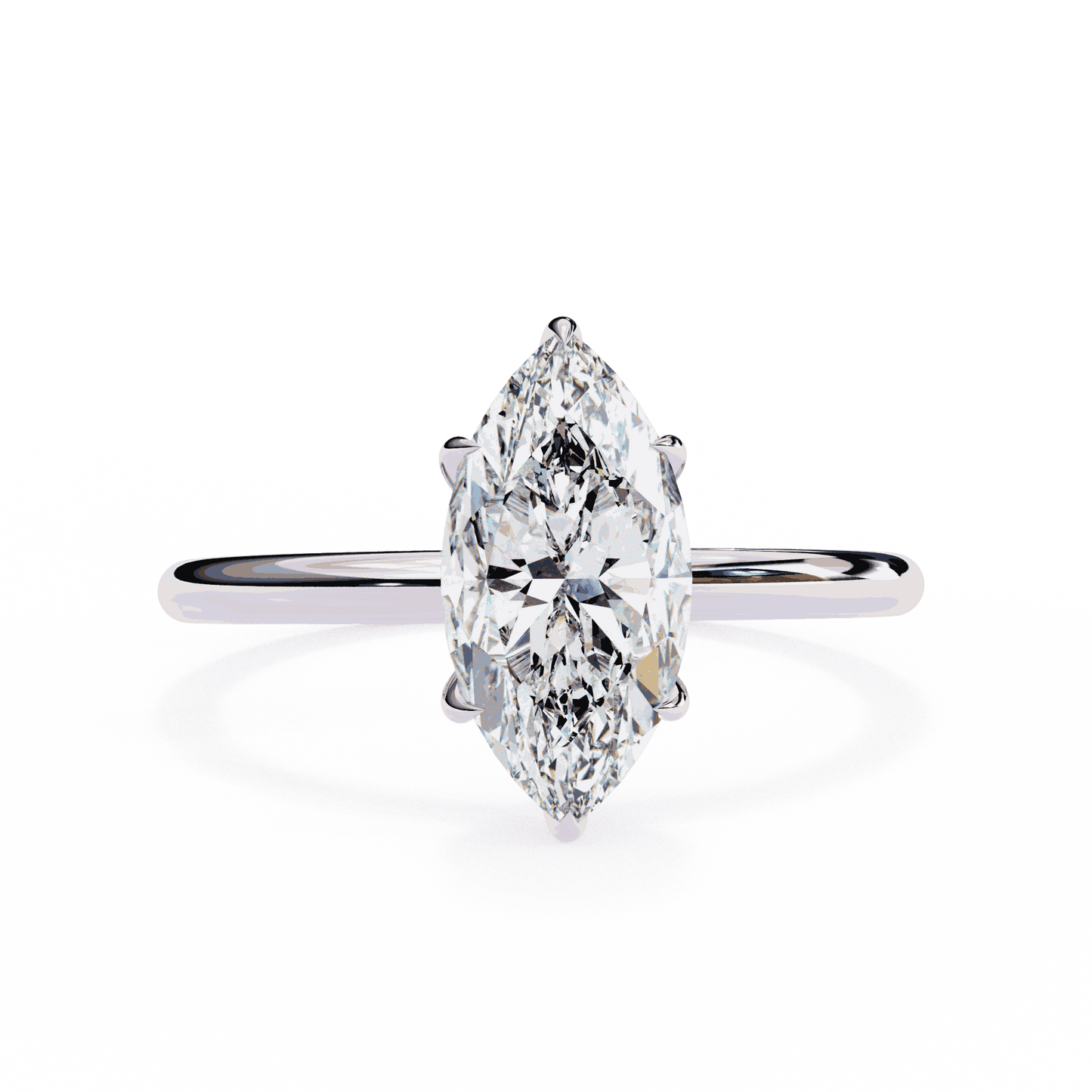 Marquise Cut Lab Grown Diamond Halo Engagement Ring with Hidden Pavé and V Tip Prongs
