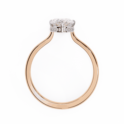 Pear Cut Lab Grown Diamond Solitaire Engagement Ring with Hidden Halo Basket