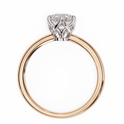 Oval Cut Lab Grown Diamond Solitaire Engagement Ring with Tulip Basket