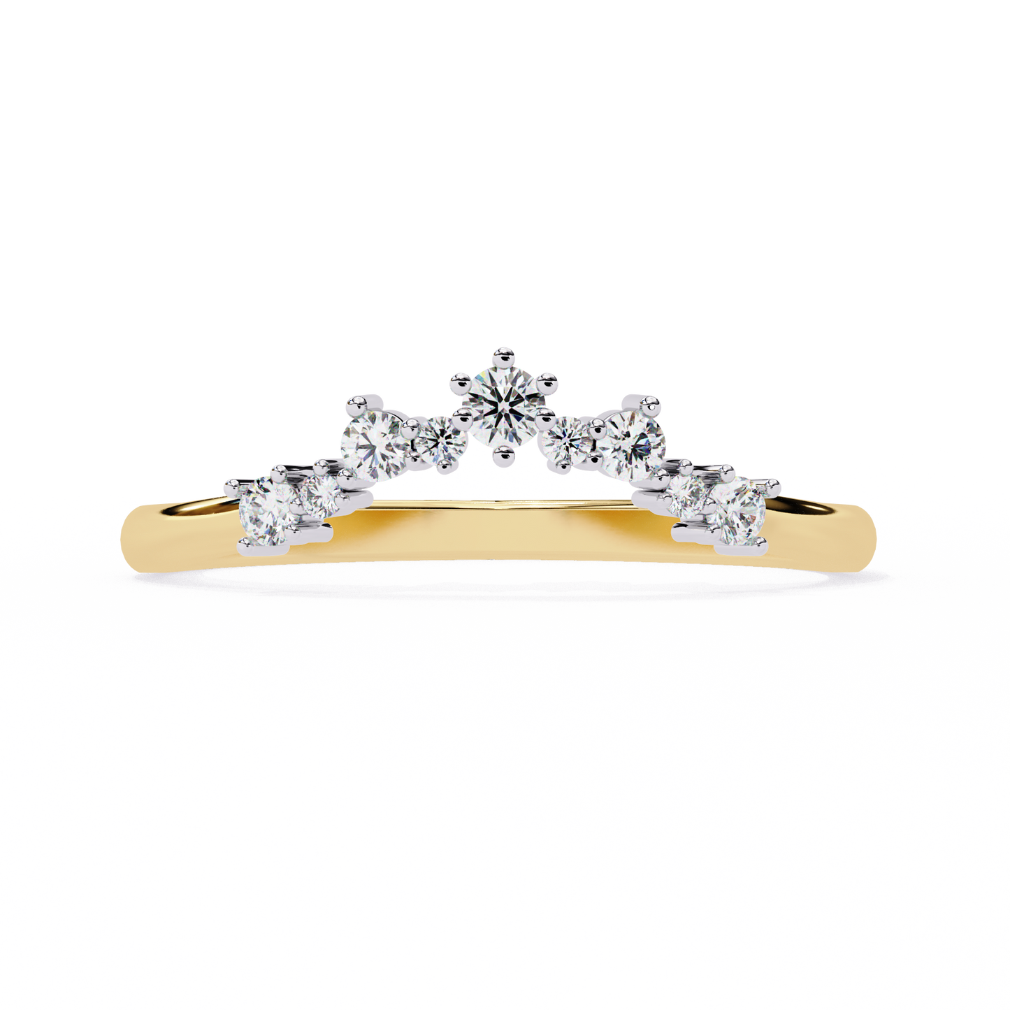 14K White Gold Round Cut Lab Grown Diamond Band