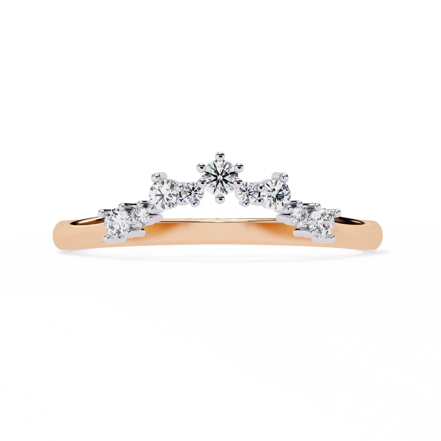 14K White Gold Round Cut Lab Grown Diamond Band