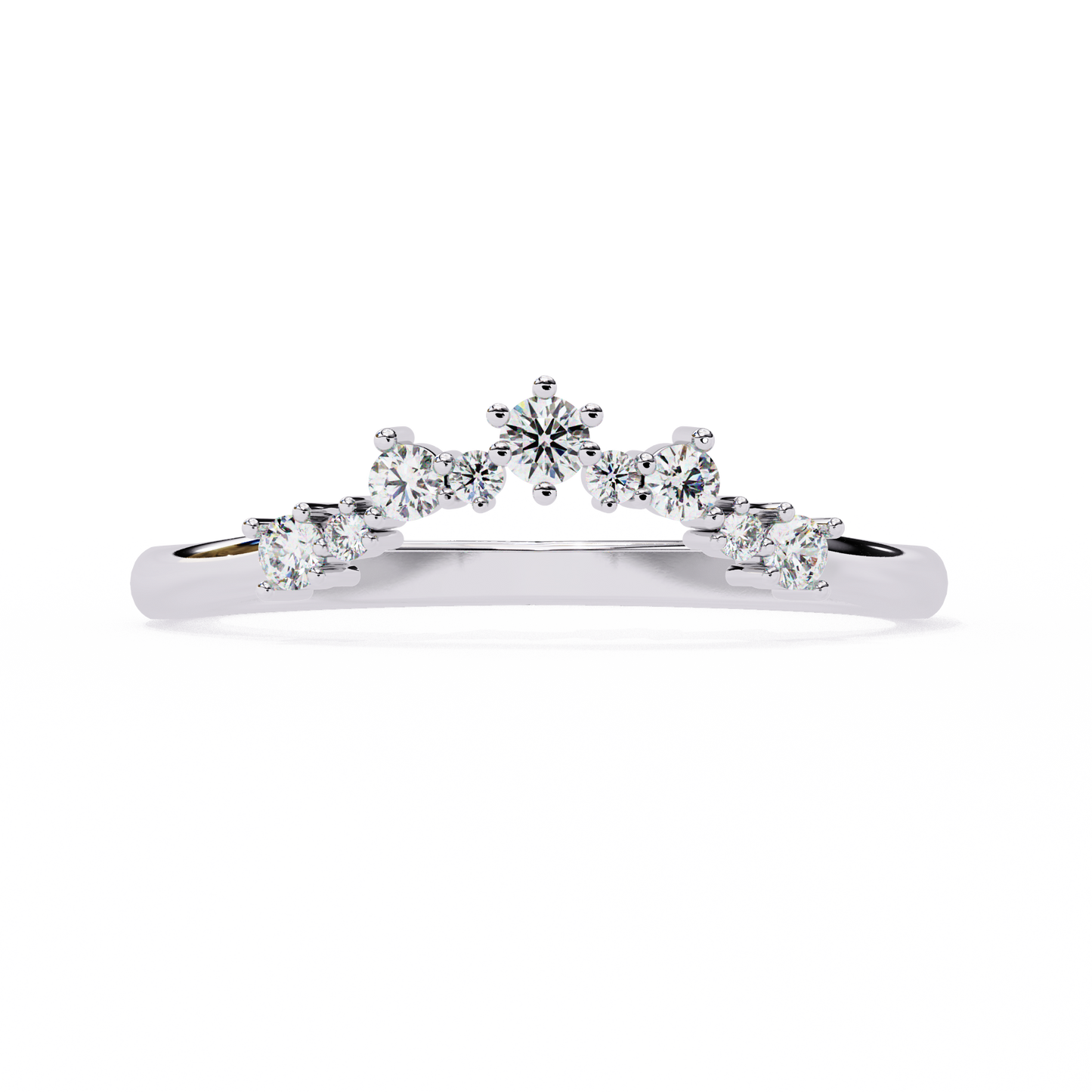 14K White Gold Round Cut Lab Grown Diamond Band