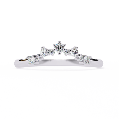 14K White Gold Round Cut Lab Grown Diamond Band