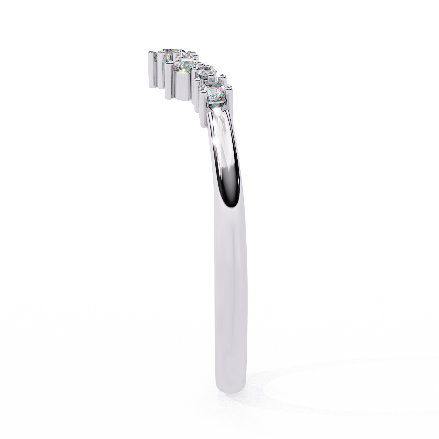 14K White Gold Round Cut Lab Grown Diamond Band