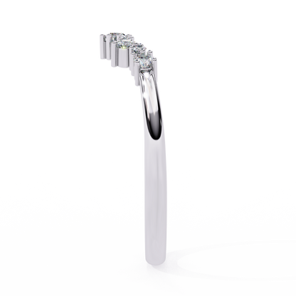 14K White Gold Round Cut Lab Grown Diamond Band