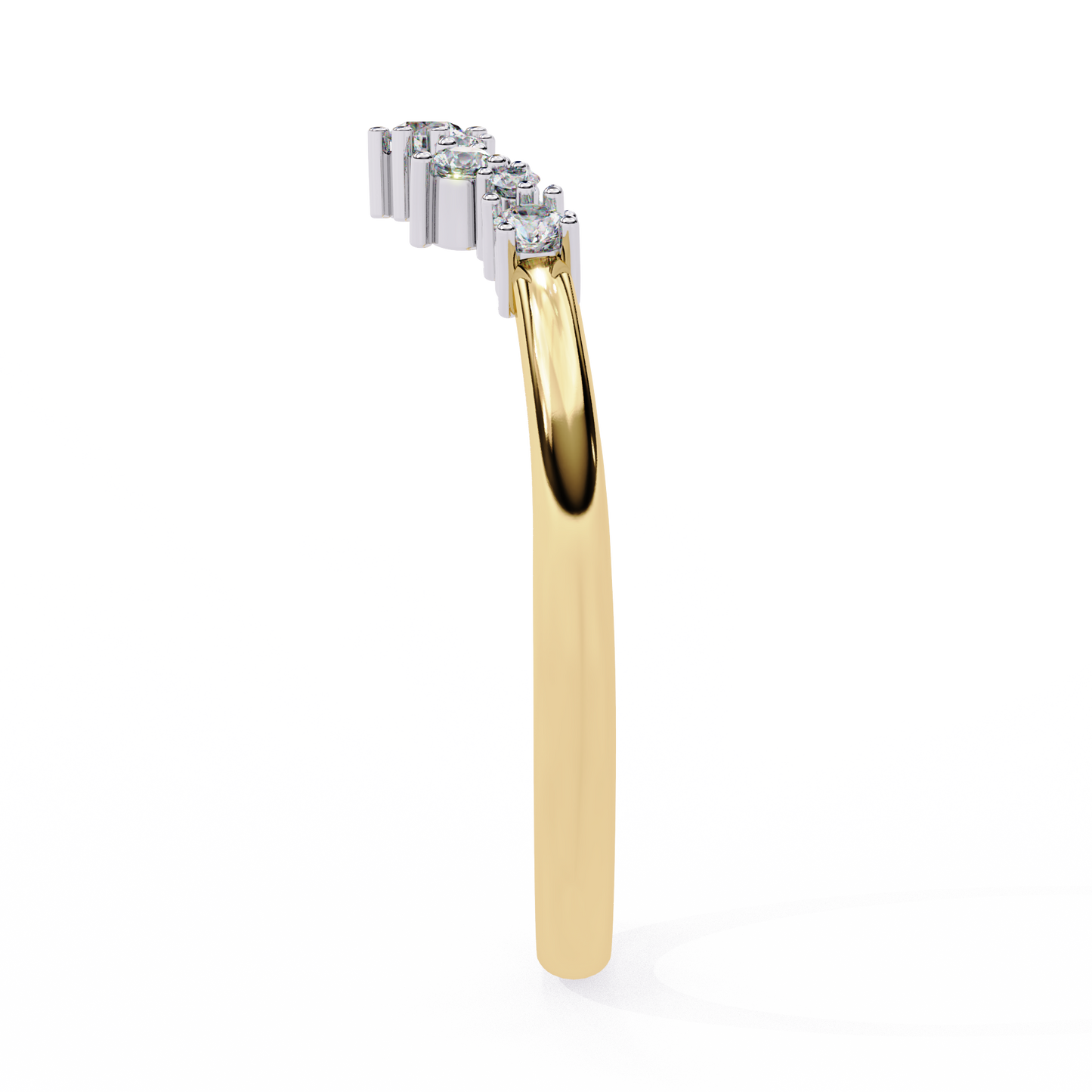 14K White Gold Round Cut Lab Grown Diamond Band