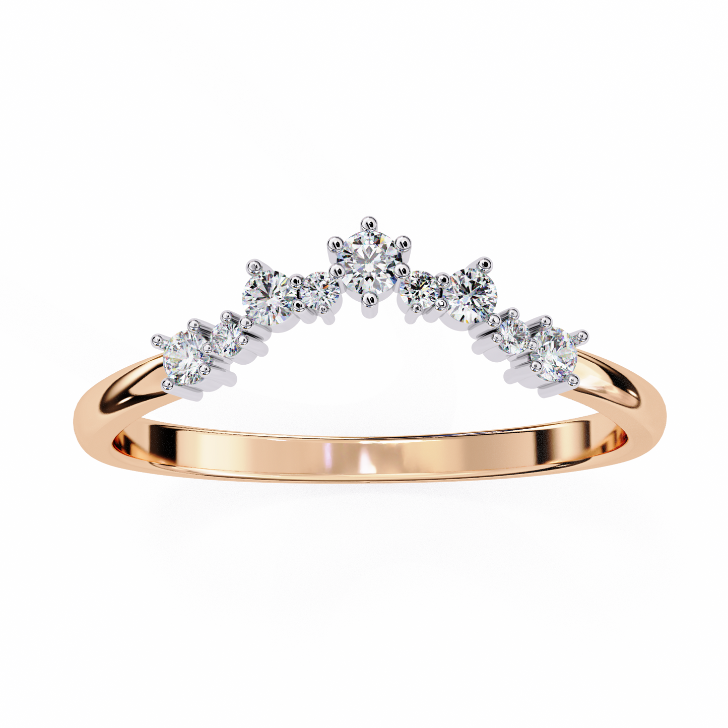 14K White Gold Round Cut Lab Grown Diamond Band