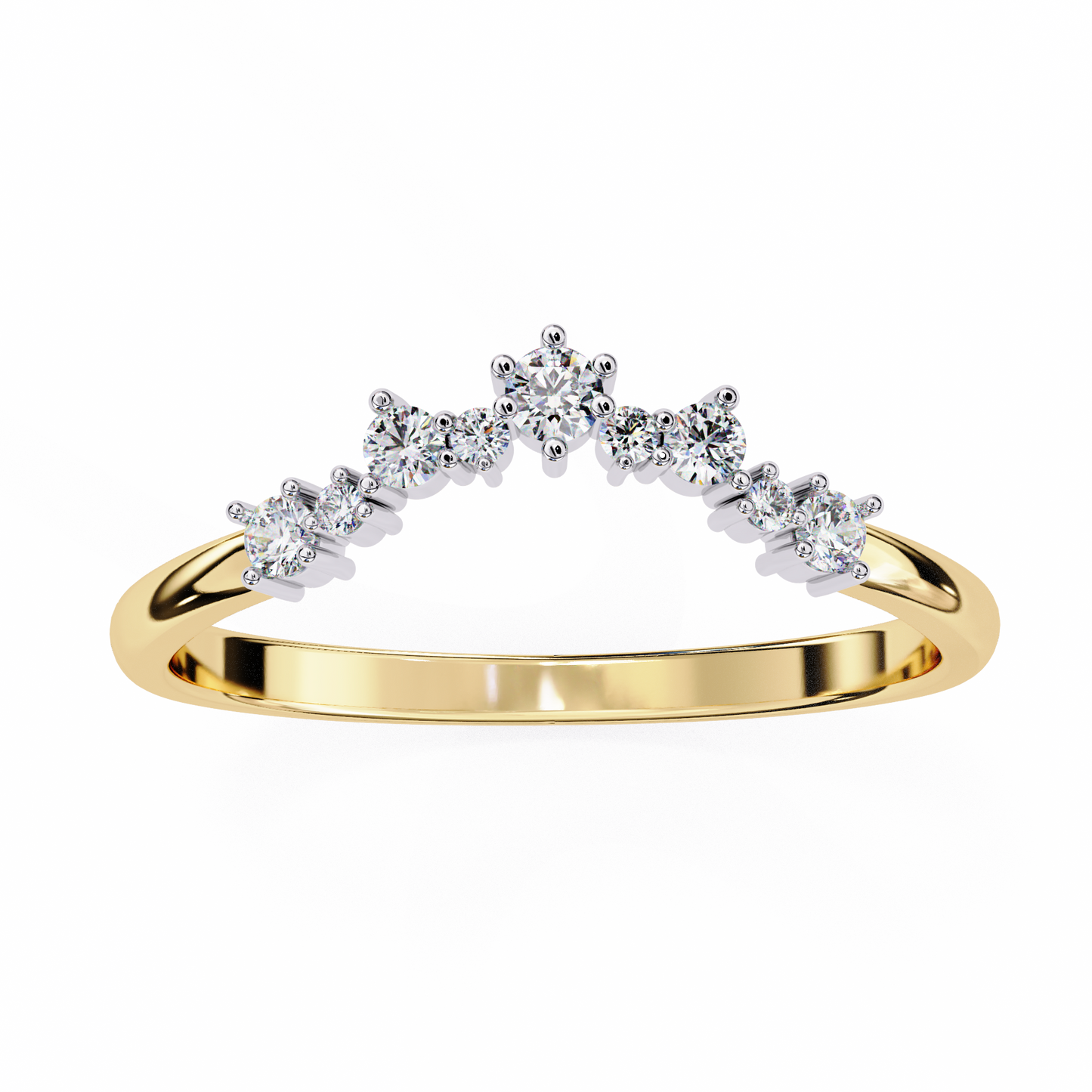 14K White Gold Round Cut Lab Grown Diamond Band